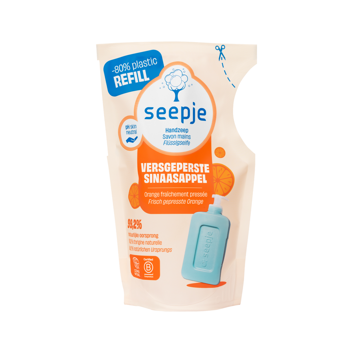 Handzeep re-fill x8 | Versgeperste Sinaasappel